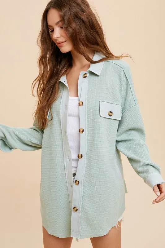 Sophie Seafoam Thermal Shacket