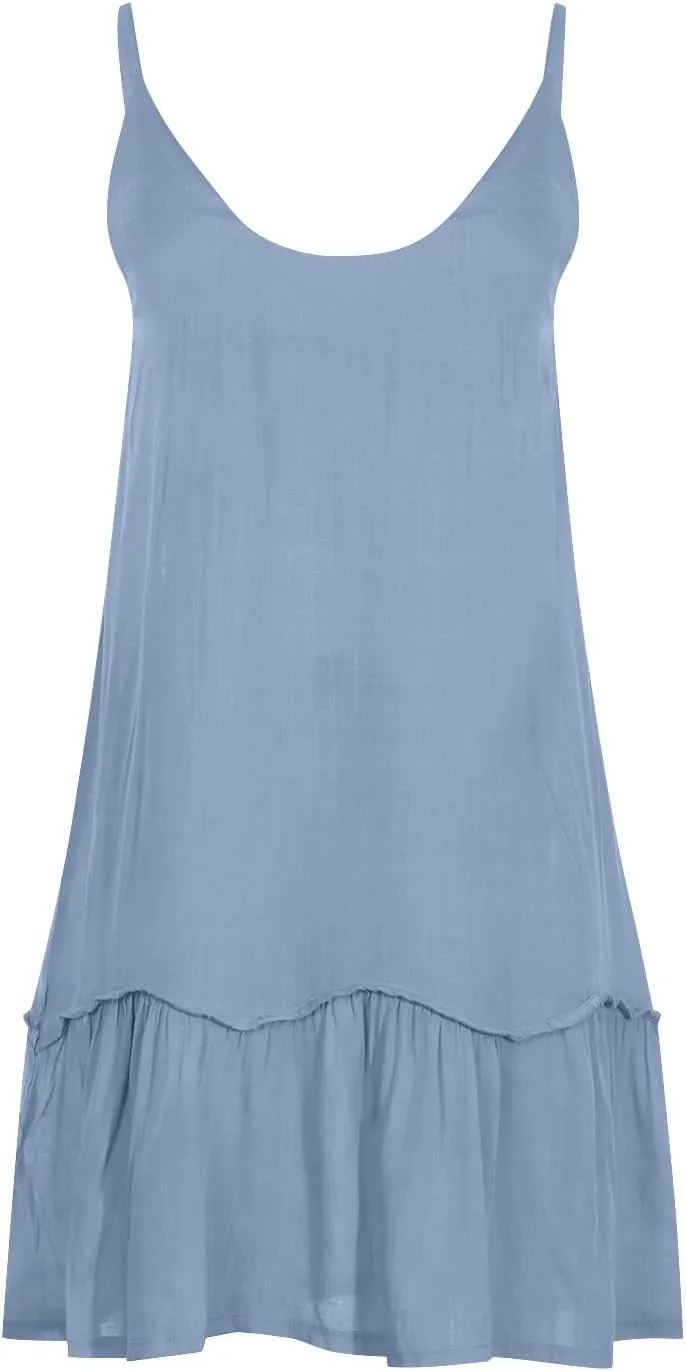 Sundresses for Women 2024 Trendy v Neck Pleated Adjustable Spaghetti Strap Beach Dress Backless Sexy Short Dress