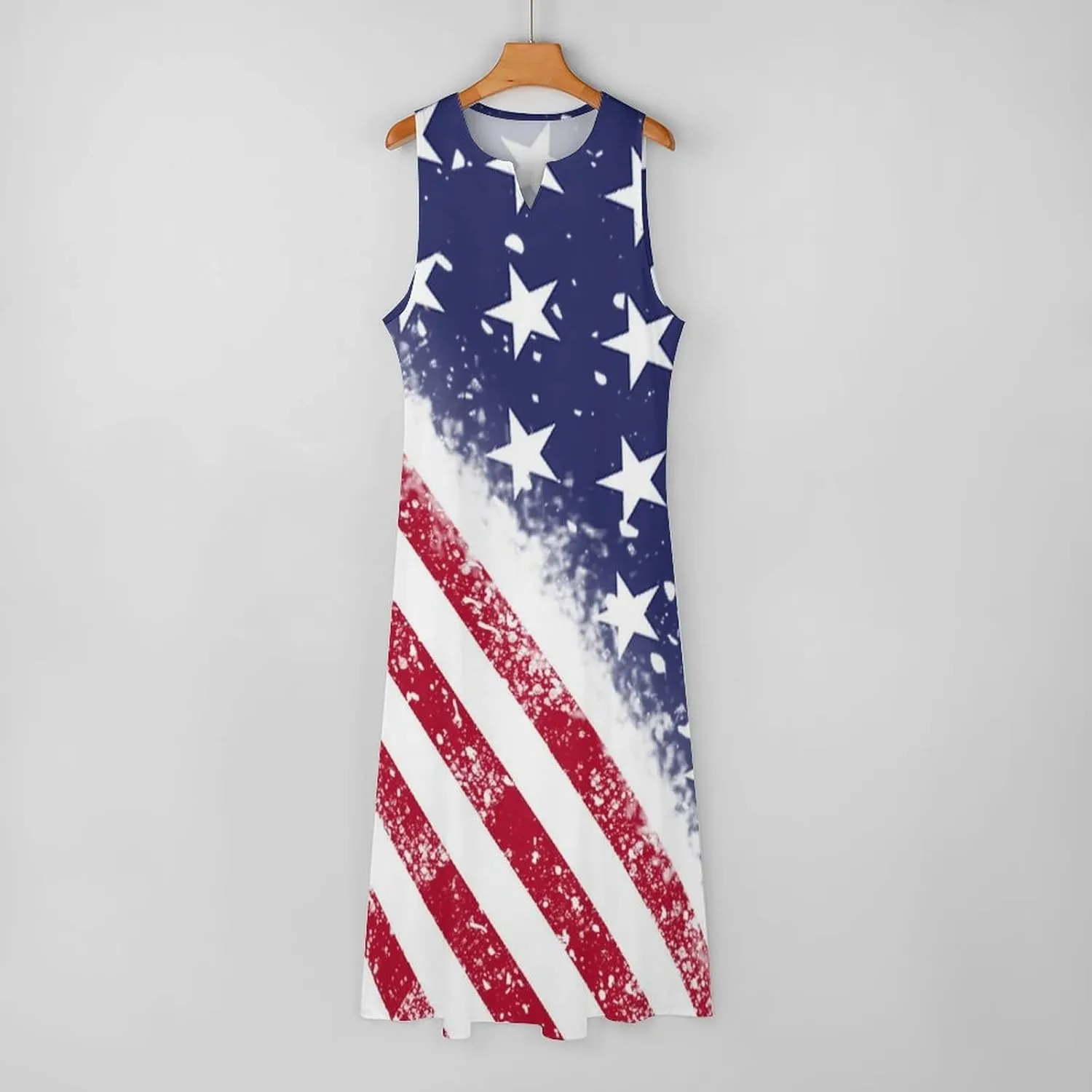 TAIZIYEAH Long Dress Elegant Casual Long Dress American Flag Girls Summer Sunshine Beach Skirts for Womens L