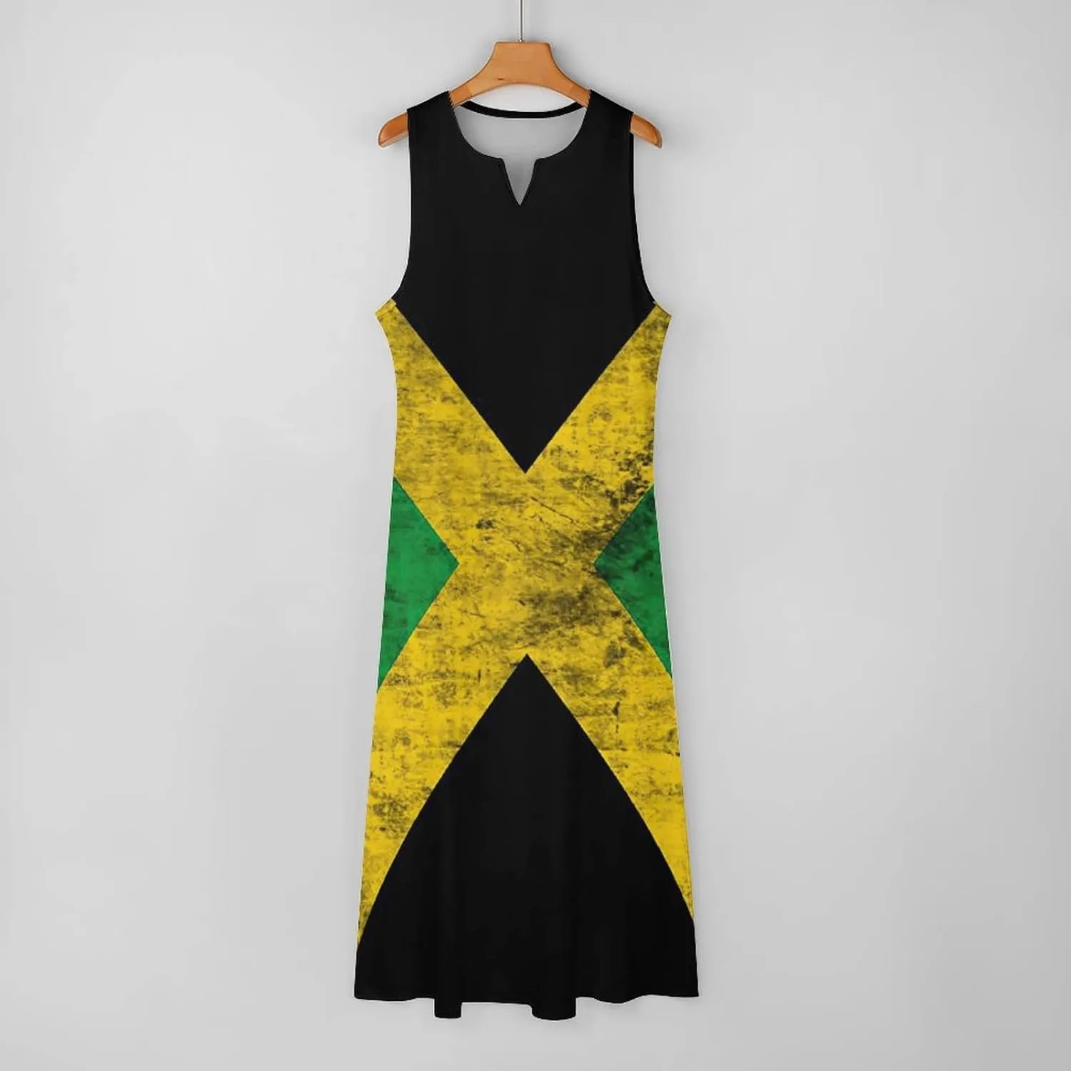 TAIZIYEAH Long Dress Elegant Casual Long Dress Jamaica Flag Girls Summer Sunshine Beach Skirts for Womens L