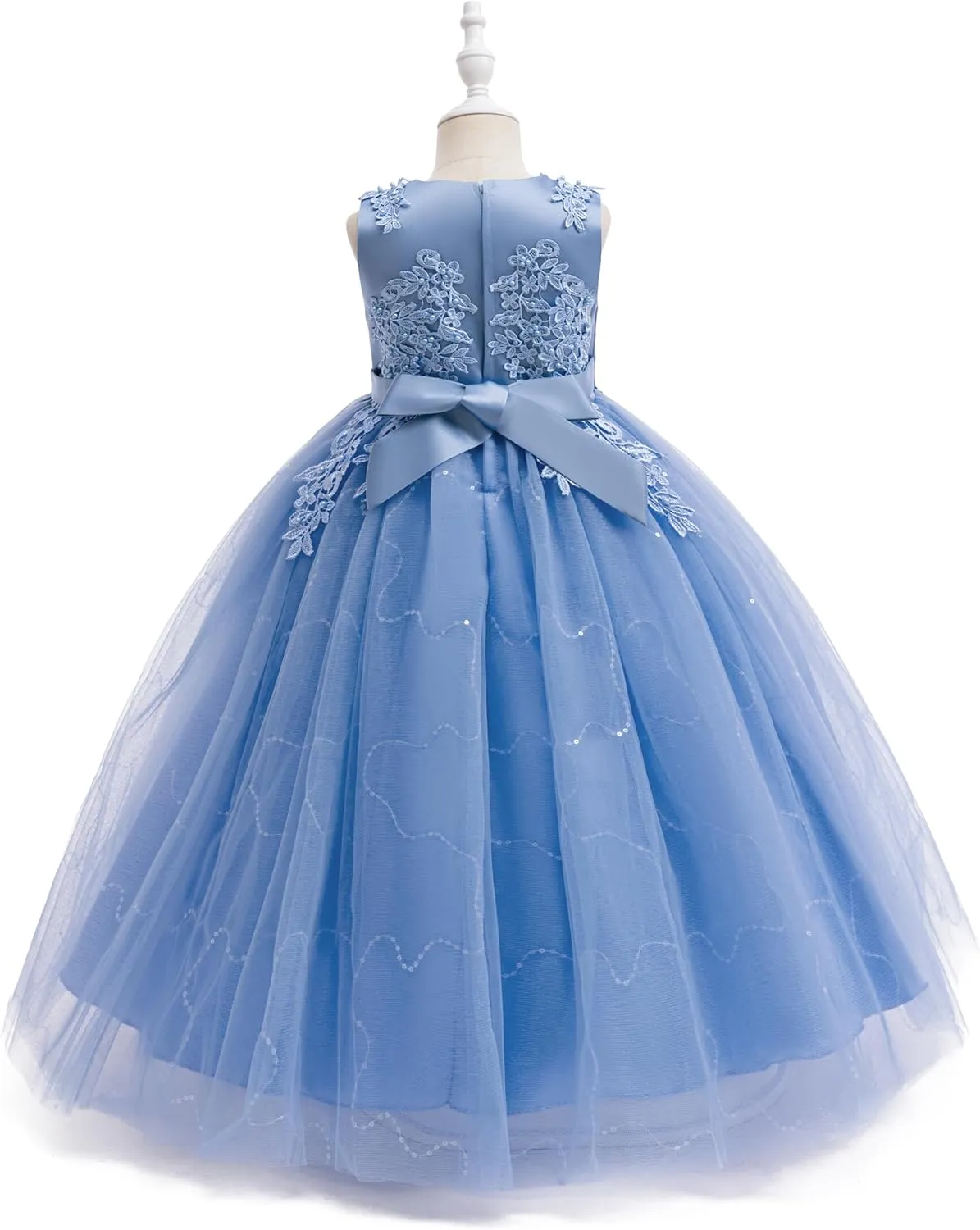 Weileenice Little/Big Girls Lace Bridesmaid Dress Flower Kid Wedding Ball Gown Toddler Princess Pageant Evening Dresses