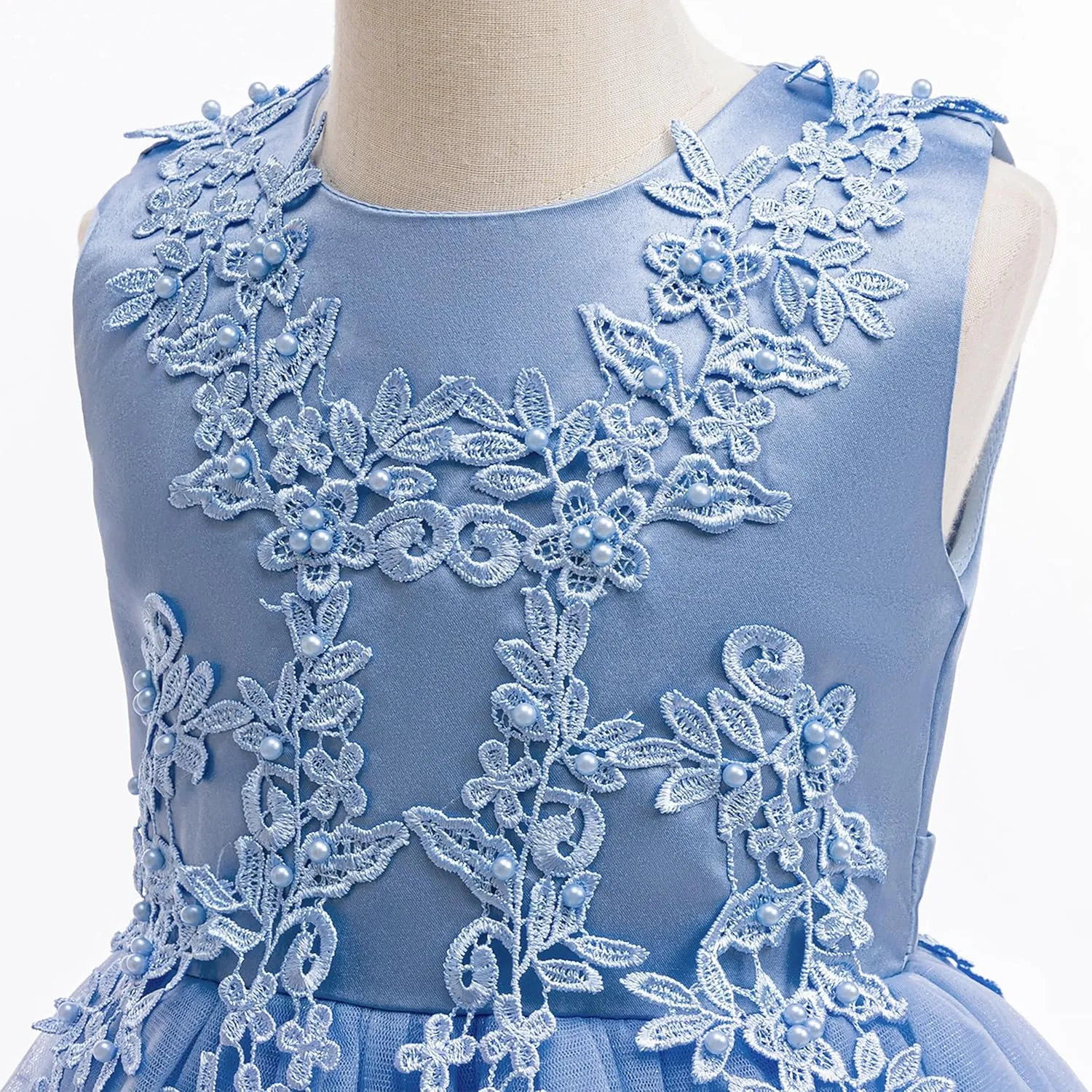Weileenice Little/Big Girls Lace Bridesmaid Dress Flower Kid Wedding Ball Gown Toddler Princess Pageant Evening Dresses