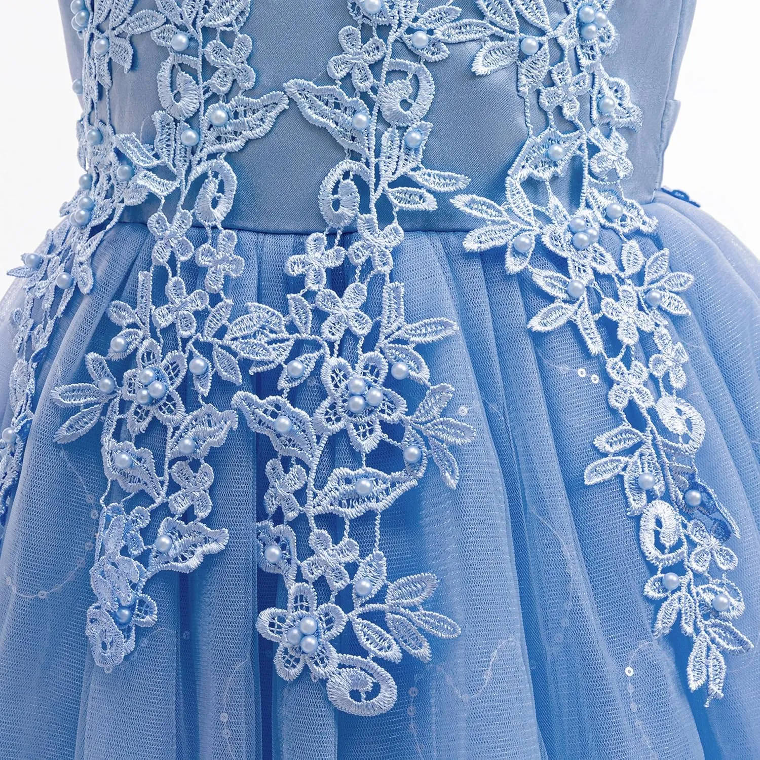 Weileenice Little/Big Girls Lace Bridesmaid Dress Flower Kid Wedding Ball Gown Toddler Princess Pageant Evening Dresses