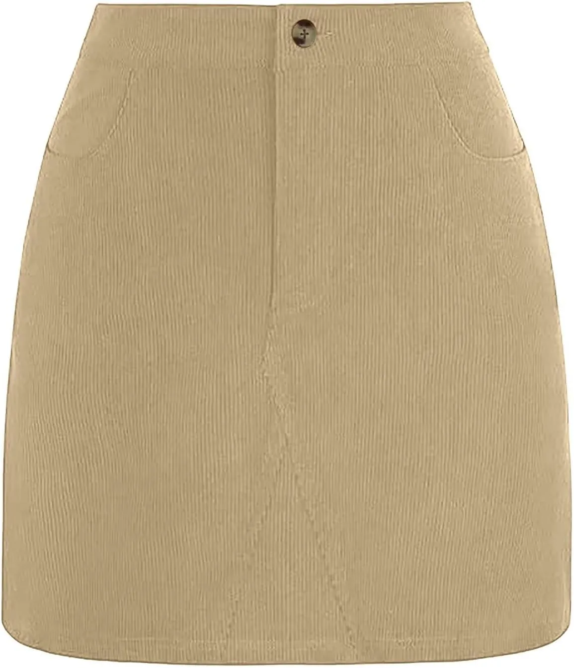 Women's Fall Midi Pencil Skirts Dressy Casual Work High Waisted Trendy Winter Corduroy Skirt with Pocket