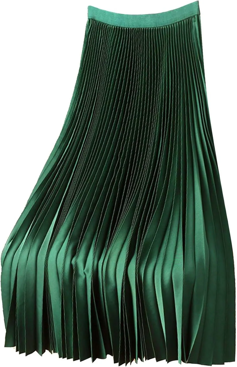 Womens Maxi Skirts 2025 Summer Trendy Ruffle Pleated Skirt High Waisted Comfy Long Skirt Casual Versatile Satin Skirts