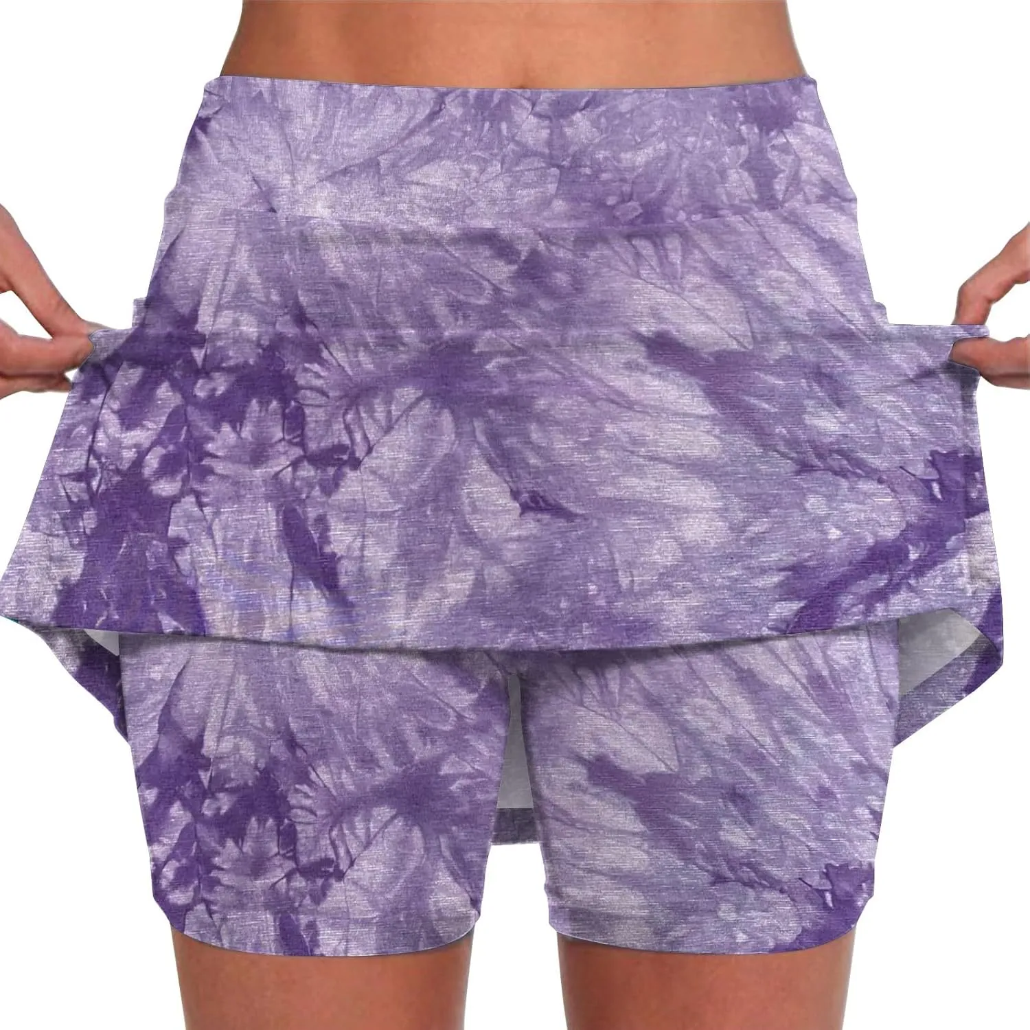 Womens Tennis Skirts with Pockets Tummy Control Floral Print Mini Skirt Workout Running Athletic Sports Golf Skorts Plus Size
