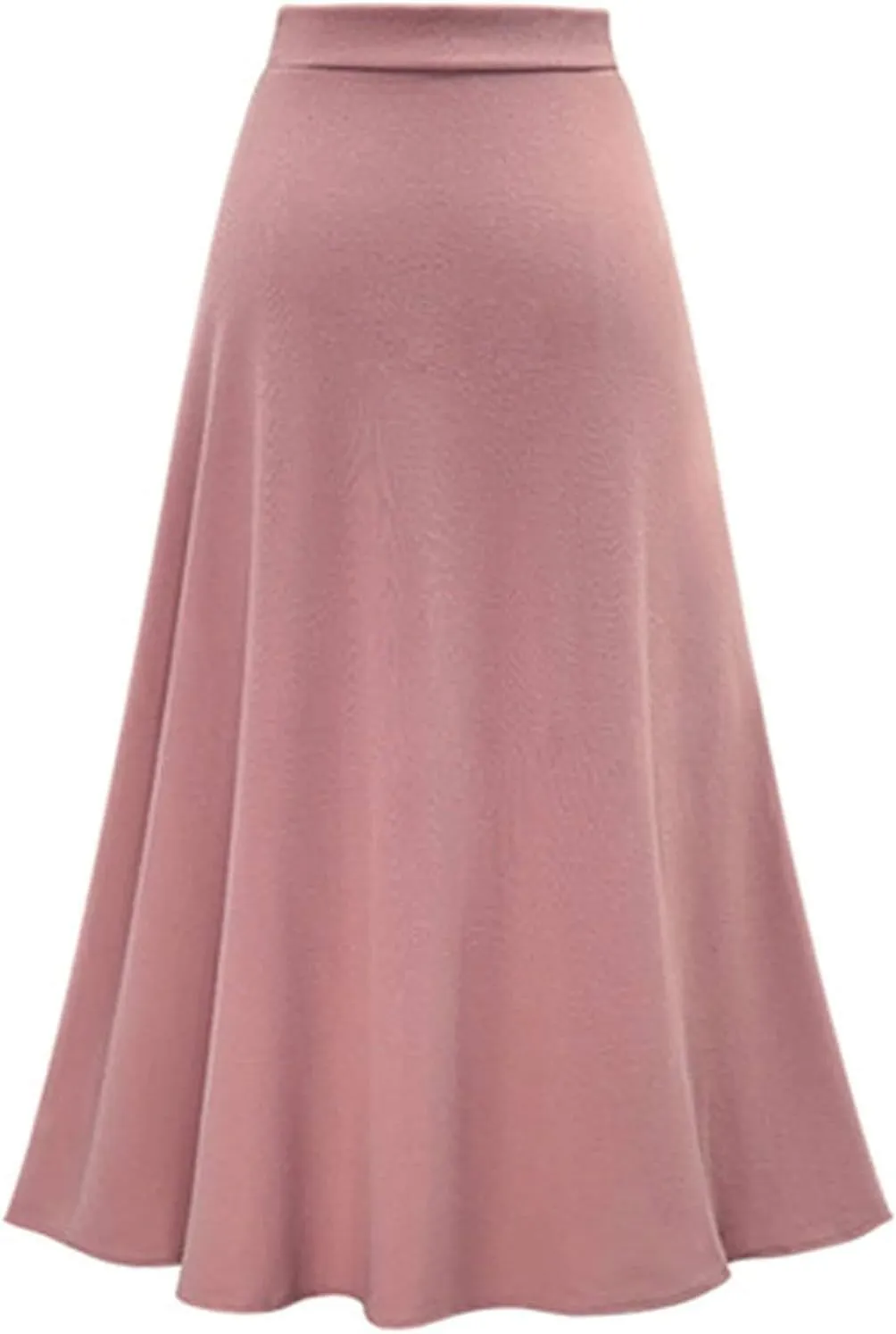 YULUOSHA Women's Casual A-Line High Waist Stretched Bow Tie Pleated Swing Long Flared Midi Maxi Skirt