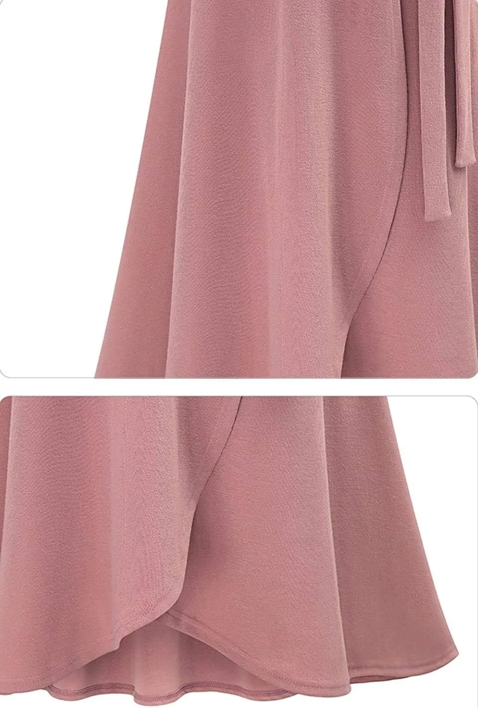 YULUOSHA Women's Casual A-Line High Waist Stretched Bow Tie Pleated Swing Long Flared Midi Maxi Skirt