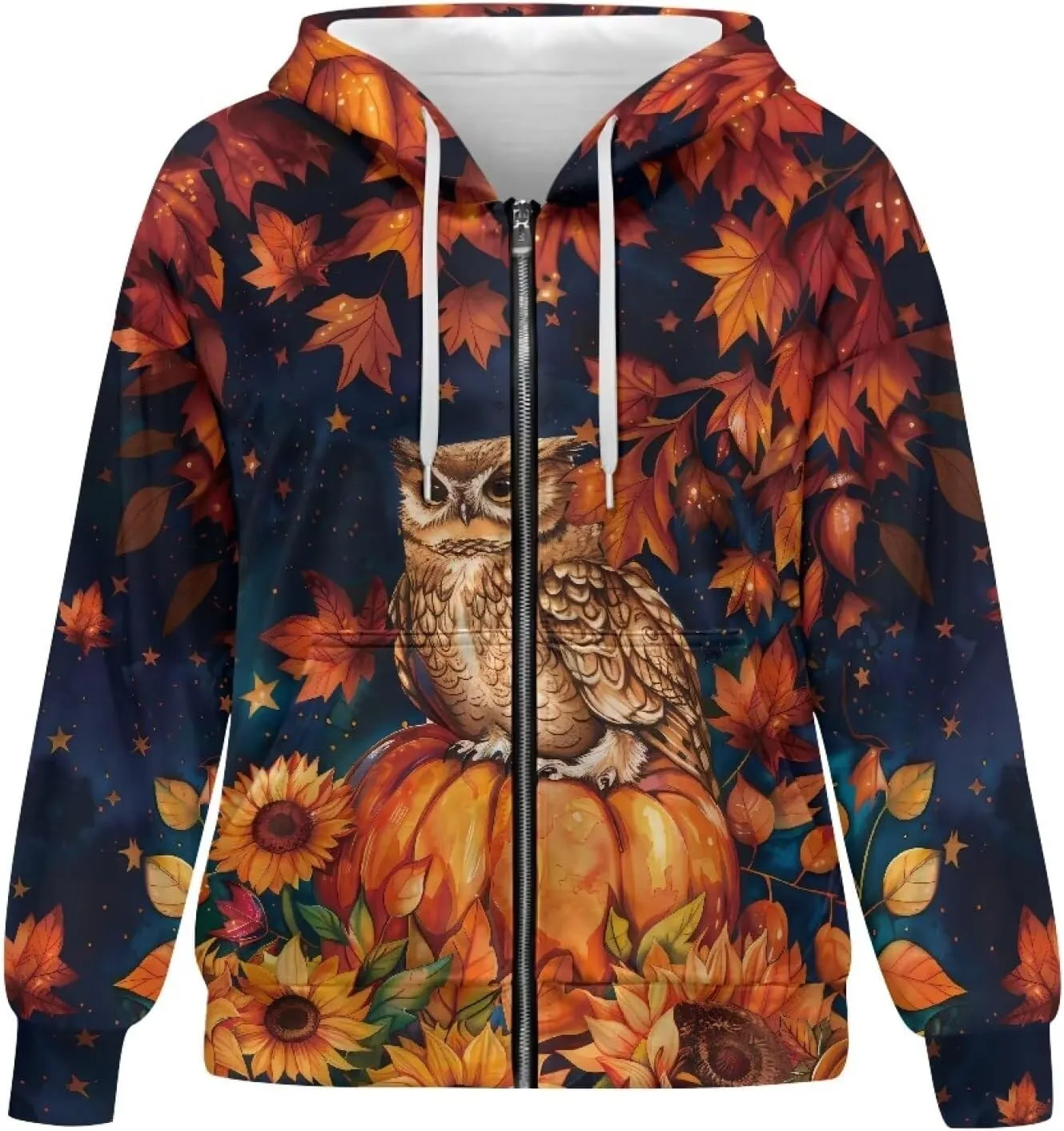 Zip Up Hoodies for Women Lightweight Hooded Jacket Oversized Sweatshirt with Pocket